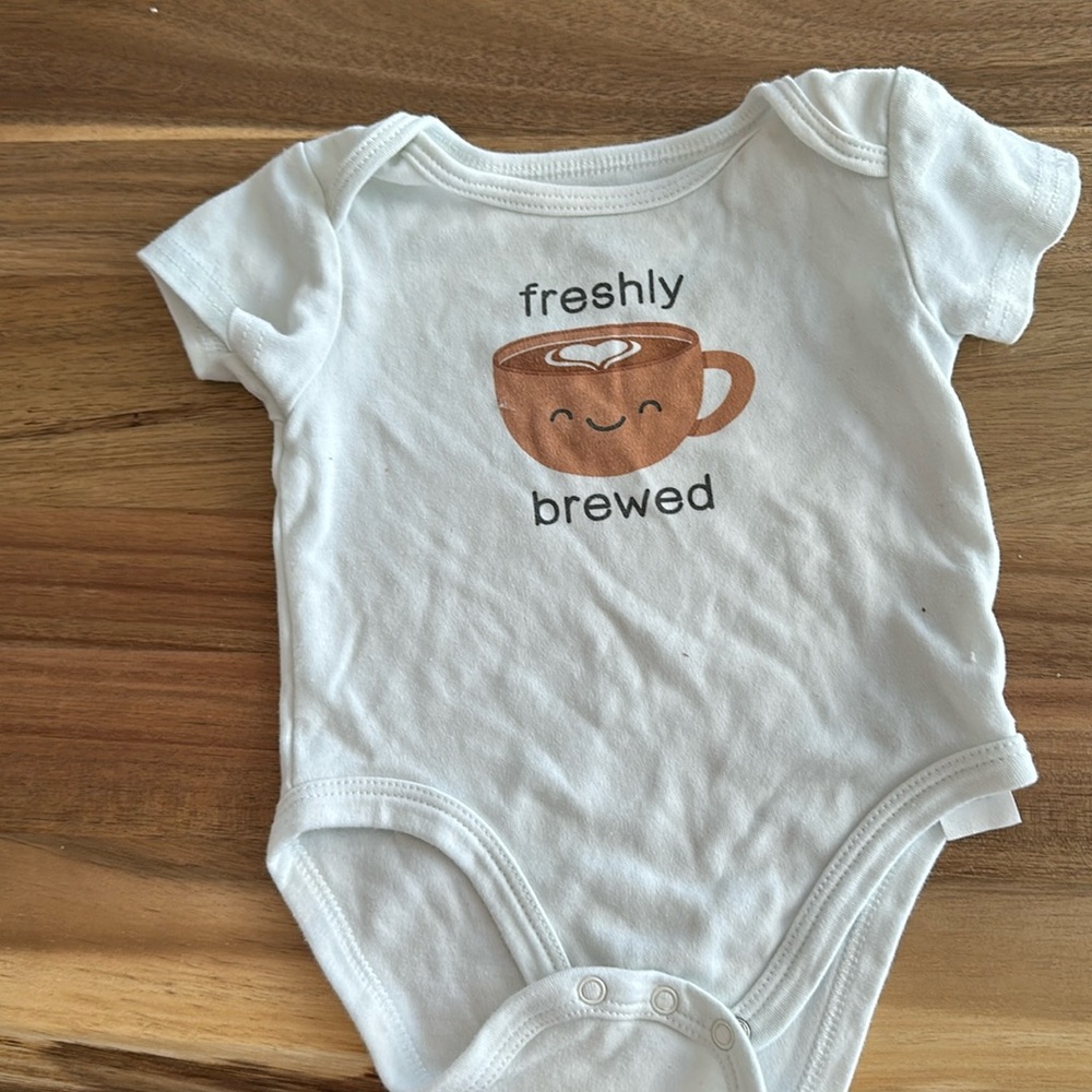 Freshly brewed onesie -3-6M